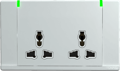 ODESSA 13Amp. 250V Twin Multi Switched Socket Outlet with Indicator White