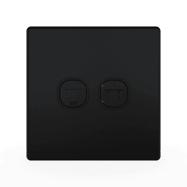 ODESSA 2Gang Telephone + 8Wire Telephone/Data Outlet Pearl Black