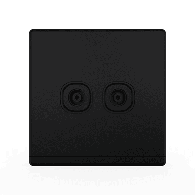 ODESSA 2Gang TV Co-Axial Outlet (75Ohm) Pearl Black