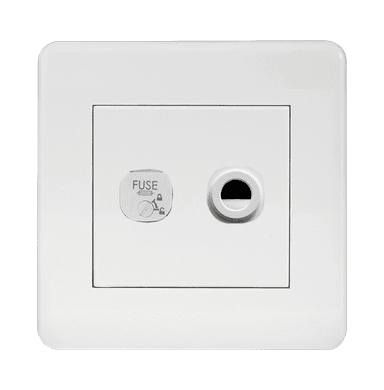 SCINTILLA 1Gang 13Amp Fused Flex Outlet White with White Surround