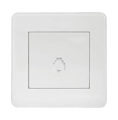 SCINTILLA 1Gang 4Wire Telephone Outlet White with White Surround