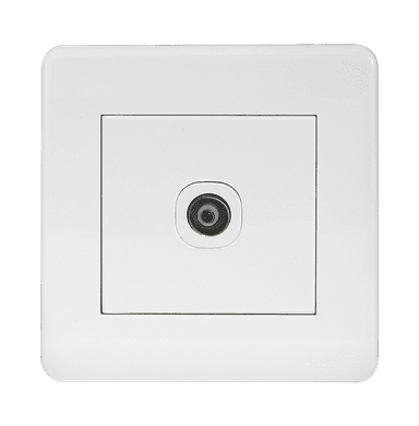 SCINTILLA 1Gang TV Co-Axial Outlet (75Ohm) White with White Surround