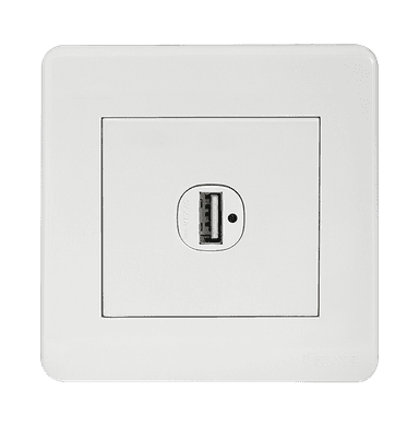 SCINTILLA 2.1Amp. 1Gang Type-A USB Charger Outlet White with White Surround
