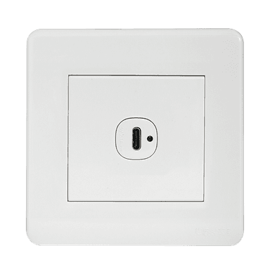 SCINTILLA 2.1Amp. 1Gang Type-C USB Charger Outlet White with White Surround