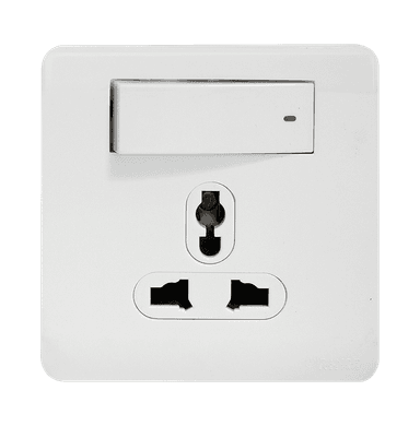 SCINTILLA 13Amp. Multi Socket Outlet with Horizontal Switch White with White Surround