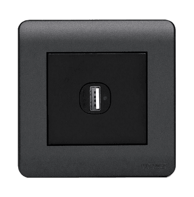 SCINTILLA 2.1Amp. 1Gang Type-A USB Charger Outlet B/Matte with GM/Matte Surround