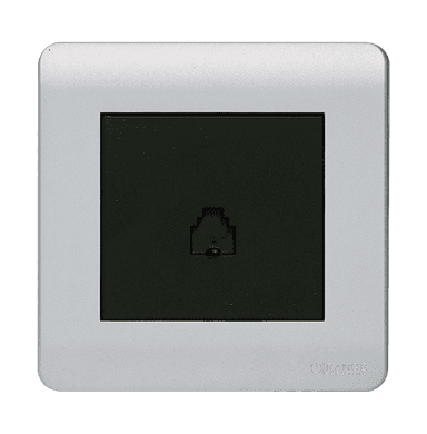SCINTILLA 1Gang 4Wire Telephone Outlet B/Matte with S/Matte Surround