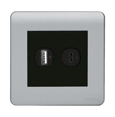 SCINTILLA 2.1Amp Type A + Type-C USB Charger Outlet B/Matte with S/Matte Surround