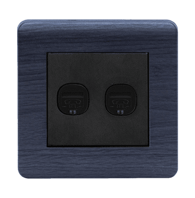 SCINTILLA 2Gang 4Wire Telephone Outlet B/Matte with Kaluwara Surround