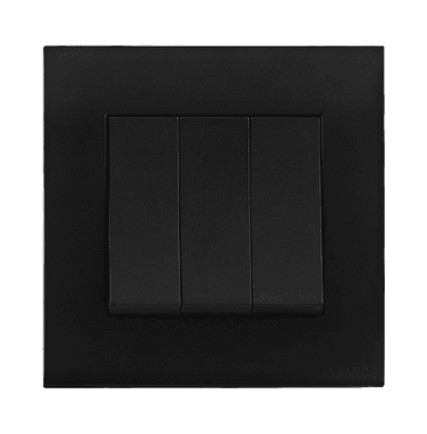 AKOYA 16Amp. 3Gang 2Way Switch B/Matte with B/Matte Surround