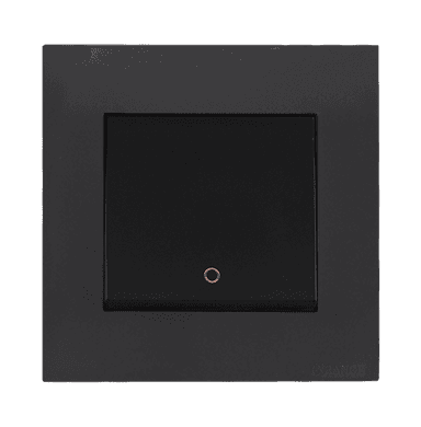 AKOYA 20Amp. Double Pole Switch B/Matte with GM/Matte Surround