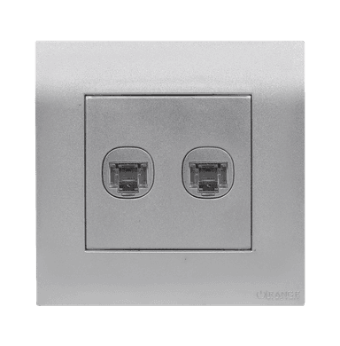 AKOYA 2Gang 8Wire 8Contact Telephone/Data Outlet S/Matte with S/Matte Surround