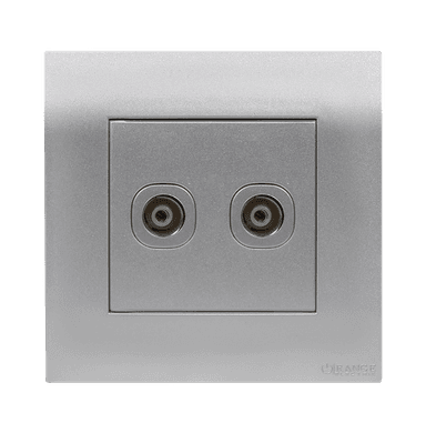 AKOYA 2Gang TV Co-Axial Outlet (75Ohm) S/Matte with S/Matte Surround