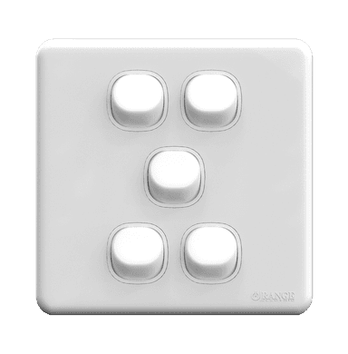 ENIGMA 10Amp. 5Gang 2Way Switch Classic White (British Standard)