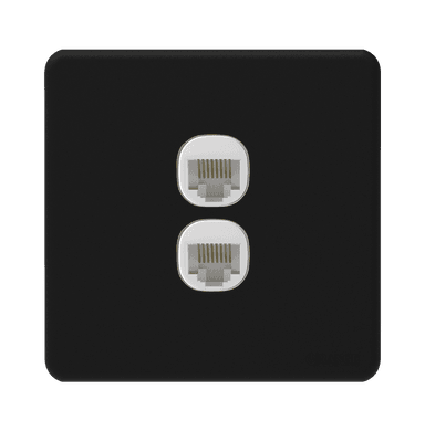 ENIGMA 2Gang 8Wire 8Contact Telephone/Data Outlet Pearl Black (British Standard)
