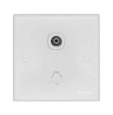 CASABLANCA 2Gang TV Co-Axial (75 Ohm) + Telephone Outlet White