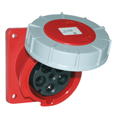 ATLANTIS CEE Series 63Amp. 400V IP67 3P+E Sloping Flange Socket 50/60Hz - 6h