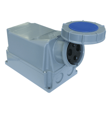 ATLANTIS CEE Series 125Amp. 230V IP67 2P+E Wall Mounted Socket 50/60Hz - 6h