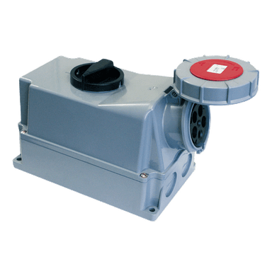 ATLANTIS CEE Series 63Amp. 400V IP67 3P+N+E Switched Interlocked Socket Wall Mounted 50/60Hz - 6h