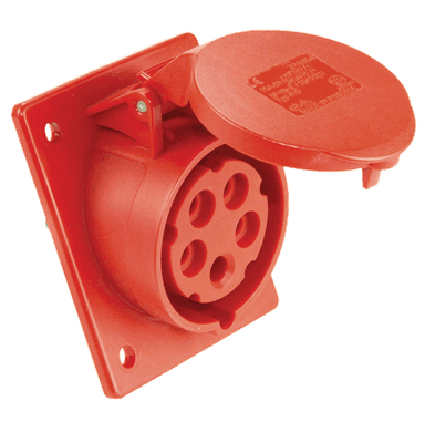 ATLANTIS CEE Series 32Amp. 230V IP44 3P+E Sloping Flange Socket 50/60Hz - 9h