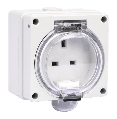 ATLANTIS 56Series 13Amp. 250V IP65 2Pole Surface Mounted Socket Outlet with Front Flap