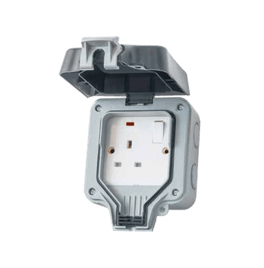 ATLANTIS 13Amp. 1Gang Surface Mounted Switched Socket Outlet 240V (IP66) Grey