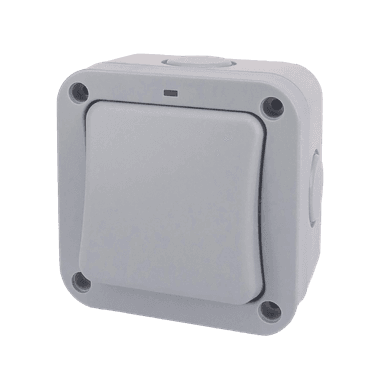 ATLANTIS 20Amp. Weatherproof 1Gang 2Way Switch with Indicator 240V (IP66) Grey