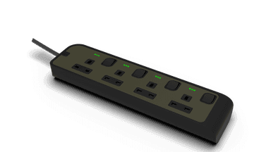 4 Outlet Power Strip with Indicator with 3Meter Cord Midnight Green