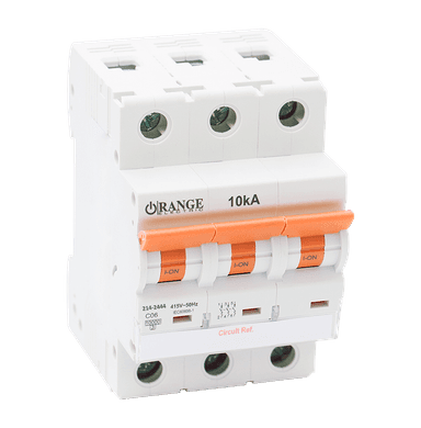 10KA 6Amp. 3Pole, Type C, 415V, 10kA MCB