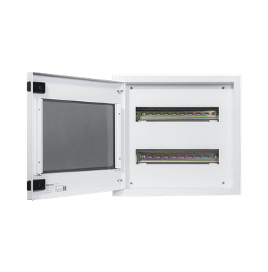 2Row 28Way Metal Distribution Enclosure with Glass Lid 375(W)X350(H)X115(D)mm