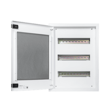 3Row 42Way Metal Distribution Enclosure with Glass Lid 375(W)X500(H)X115(D)mm