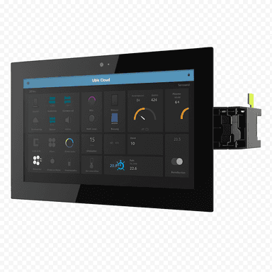 8" touch screen to control Ubie apps and videophone. Black Housing