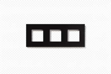 Coverplate Tastu for Niko material 3 modules black glass