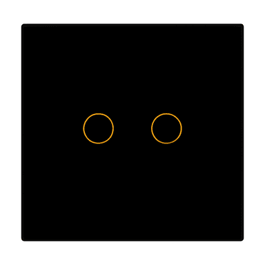 Smart Glass Switch Black, 2 buttons RGB with temperature sensor