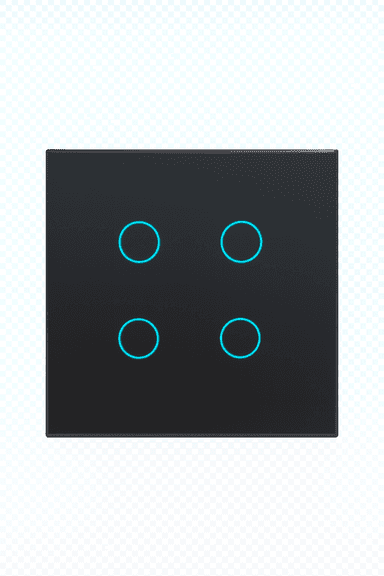 Smart Glass Switch Black, 4 buttons RGB with temperature sensor