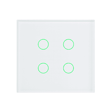 Smart Glass Switch White, 4 buttons RGB with temperature sensor
